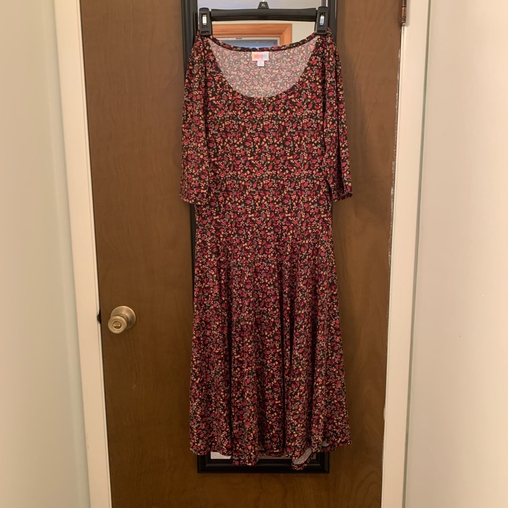 LuLaRoe Nicole Mid-Length Floral Dress